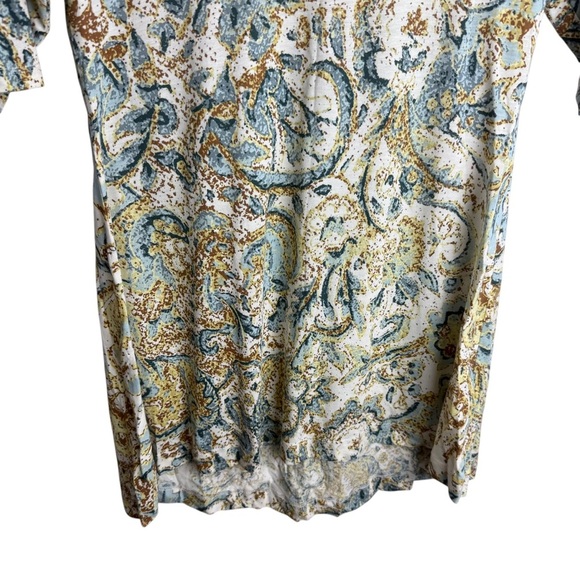 Peruvian Connection Trade Route Tunic Top Paisley Print 3/4 Sleeves Size Small - Picture 4 of 11